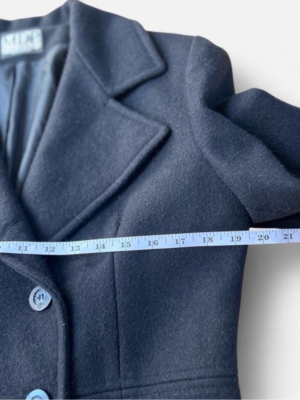 Y2K Black Peacoat Wool Double Breasted Black Vtg Classic Blazer Blair Waldrof M - Picture 8 of 9